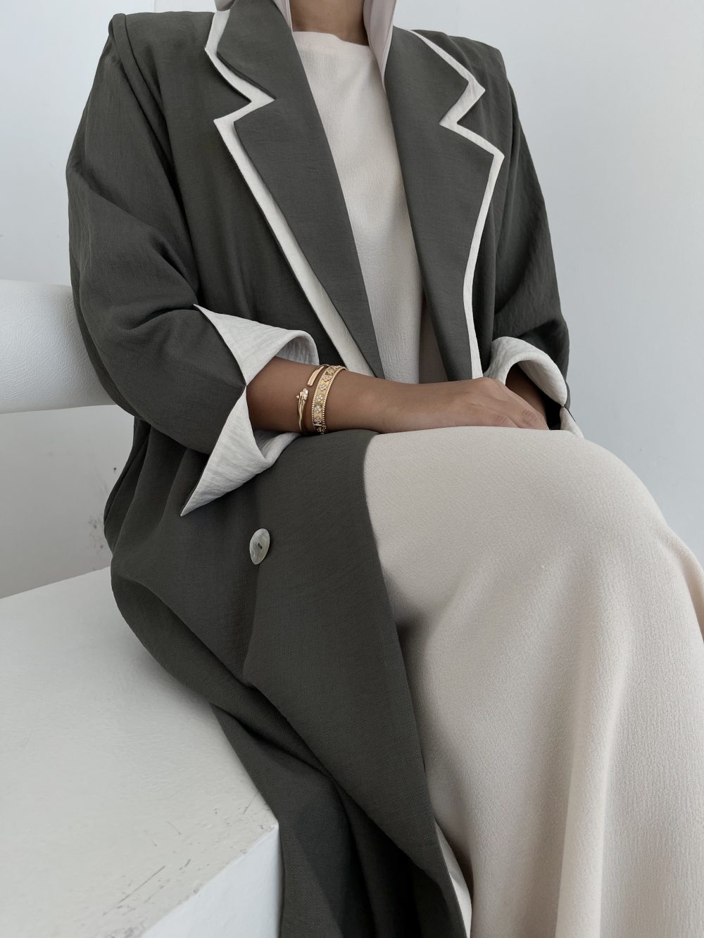 Double Blazer Collar Crepe